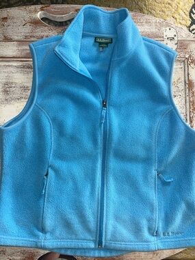 L.L. Bean Sky Blue Fleece Zip Vest